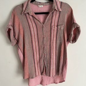 Colorful Gauze Button Up